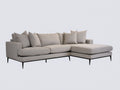 Sofás de esquina tapizado en tejido 285x175x86 cm - beige grisáceo - diseño contemporáneo con chaise longue