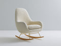 Mecedoras tapizadas 78 x 92 x 96 cm - blanco crema y madera natural - asiento acolchado con base curva