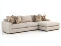 Sofás de esquina tapizado en tejido 285x170x88 cm - Beige y marrón - Diseño modular con chaise longue