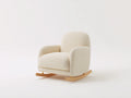 Mecedora tapizada en tejido bouclé 82x88x92 cm - Beige y natural - Asiento acolchado y patines de madera