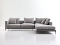 Sofás de esquina tapizado en tejido 290 x 205 x 82 cm - gris claro - diseño contemporáneo con chaise longue