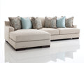 Sofás de esquina tapizado 270 x 180 x 85 cm - Beige y madera oscura - Chaise longue con diseño moderno