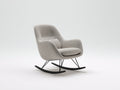 Mecedoras tapizadas 79 x 91 x 94 cm - gris claro y negro - respaldo alto con base de balanceo